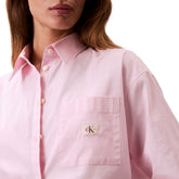 Camicia Donna Calvin Klein Poplin Relaxed Rosa | NonSoloSport