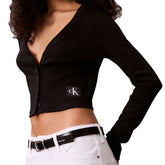 Cardigan Donna Calvin Klein Costine Slim Nero | NonSoloSport