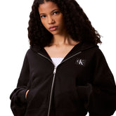Felpa Donna Calvin Klein Badge Logo Nero | NonSoloSport