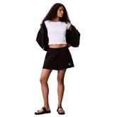 Shorts Donna Calvin Klein Badge Logo Nero | NonSoloSport