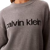 Maglione Donna Calvin Klein Cotton Graphic Grigio | NonSoloSport