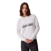 Maglione Donna Calvin Klein Cotton Graphic Bianco | NonSoloSport