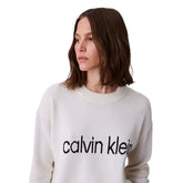 Maglione Donna Calvin Klein Cotton Graphic Bianco | NonSoloSport