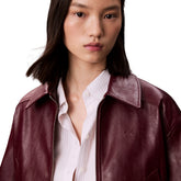Giacca Donna Calvin Klein Leather Rossa | NonSoloSport