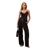 Jeans Donna Calvin Klein Barrel Rinse Nero | NonSoloSport
