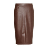 Gonna Donna Calvin Klein Midi Ecopelle Marrone | NonSoloSport