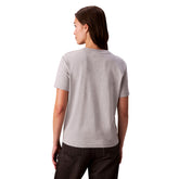 T-Shirt Donna Calvin Klein Monologo Metallic Grigio | NonSoloSport