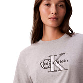 T-Shirt Donna Calvin Klein Monologo Metallic Grigio | NonSoloSport