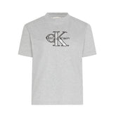 T-Shirt Donna Calvin Klein Monologo Metallic Grigio | NonSoloSport