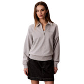 Felpa Donna Calvin Klein Spugna Francese Grigio | NonSoloSport