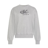 Felpa Donna Calvin Klein Monologo Metallic Grigio | NonSoloSport