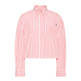 Camicia Donna Calvin Klein Yarndye Poplin Rosa Bianco | NonSoloSport