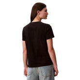 T-Shirt Donna Calvin Klein Logo Label Classic Nero | NonSoloSport