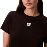T-Shirt Donna Calvin Klein Logo Label Classic Nero | NonSoloSport