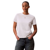 T-Shirt Donna Calvin Klein Logo Label Classic Bianco | NonSoloSport