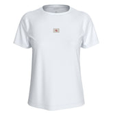 T-Shirt Donna Calvin Klein Logo Label Classic Bianco | NonSoloSport