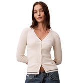 Cardigan Donna Calvin Klein Trecce Beige | NonSoloSport