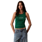 Canotta Donna Calvin Klein Costine Slim Verde | NonSoloSport