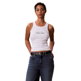 Canotta Donna Calvin Klein Costine Slim Bianco | NonSoloSport