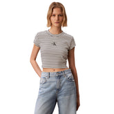 T-Shirt Uomo Calvin Klein Costine Sottili Bianco Nero | NonSoloSport