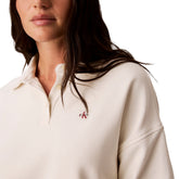 Polo Donna Calvin Klein Woven Label Bianco | NonSoloSport