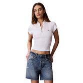 Top Donna Calvin Klein Etichetta Monologo Bianco | NonSoloSport