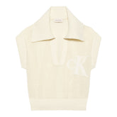 Gilet Polo Donna Calvin Klein Crochet Bianco | NonSoloSport