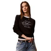 Maglione Donna Calvin Klein Logo Outline Nero | NonSoloSport