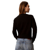 Maglione Donna Calvin Klein Logo Outline Nero | NonSoloSport