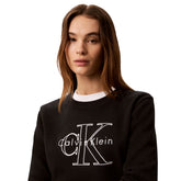Maglione Donna Calvin Klein Logo Outline Nero | NonSoloSport