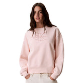 Felpa Donna Calvin Klein Terry Seasonal Monologo Rosa | NonSoloSport