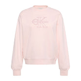Felpa Donna Calvin Klein Terry Seasonal Monologo Rosa | NonSoloSport