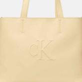 Borsa Donna Calvin Klein Sculpted Mini Ew Tote Beige | NonSoloSport