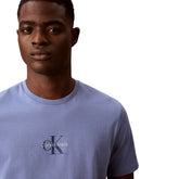 T-Shirt Uomo Calvin Klein Micro Monologo Azzurro | NonSoloSport