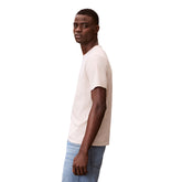 T-Shirt Uomo Calvin Klein 30S Logo Badge Beige | NonSoloSport
