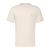 T-Shirt Uomo Calvin Klein 30S Logo Badge Beige | NonSoloSport