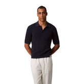 Polo Manica Corta Uomo Calvin Klein Cotton Waffle Blu | NonSoloSport