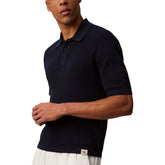 Polo Manica Corta Uomo Calvin Klein Cotton Waffle Blu | NonSoloSport