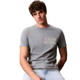 T-shirt Uomo Calvin Klein 30s Word Stack Graph Grigio | NonSoloSport