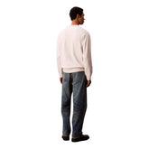 Felpa Uomo Calvin Klein Monogram Oversize Beige | NonSoloSport