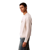 Felpa Uomo Calvin Klein Monogram Oversize Beige | NonSoloSport