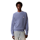 Maglione Uomo Calvin Klein Cotton Waffle Azzurro | NonSoloSport