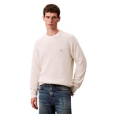Maglione Uomo Calvin Klein Cotton Waffle Bianco | NonSoloSport