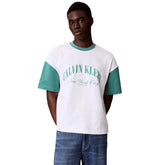 T-Shirt Uomo Calvin Klein Stile College Bianco Verde | NonSoloSport