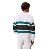 Felpa Uomo Calvin Klein Block Stripe Bianco Verde | NonSoloSport