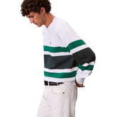 Felpa Uomo Calvin Klein Block Stripe Bianco Verde | NonSoloSport