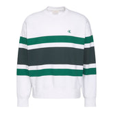 Felpa Uomo Calvin Klein Block Stripe Bianco Verde | NonSoloSport