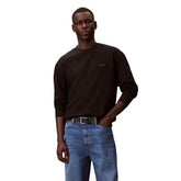 Felpa Uomo Calvin Klein Logo Patch Nero | NonSoloSport