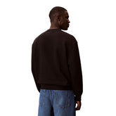 Felpa Uomo Calvin Klein Logo Patch Nero | NonSoloSport
