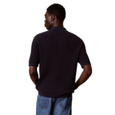 Polo Uomo Calvin Klein Waffle Knit Blu | NonSoloSport